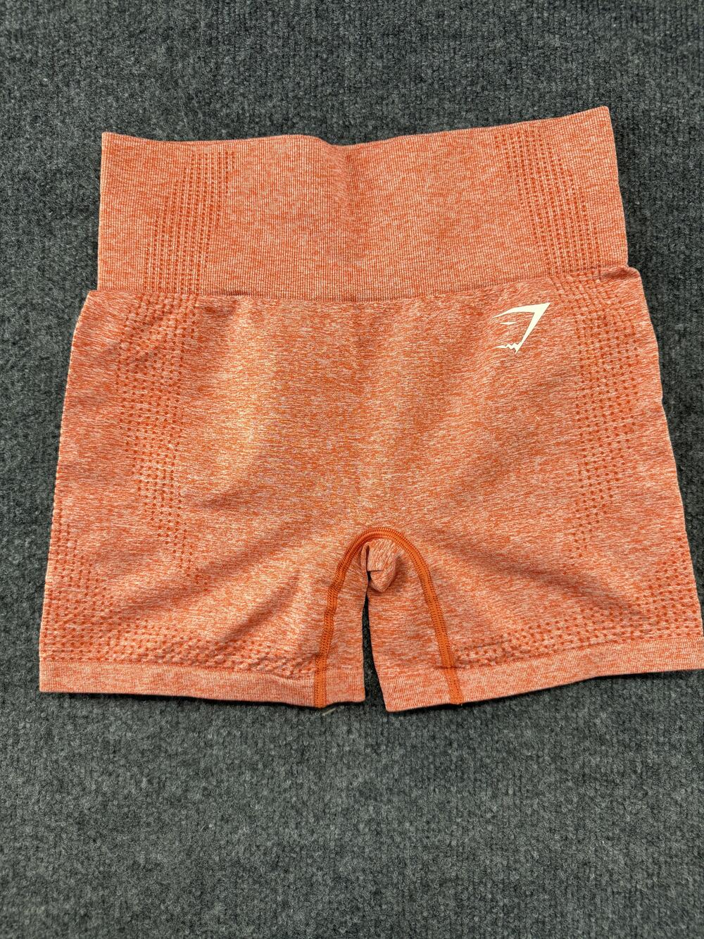 Gymshark Biker Shorts Womens Small Orange High Waist Seamless 3.5 Inseam Gym